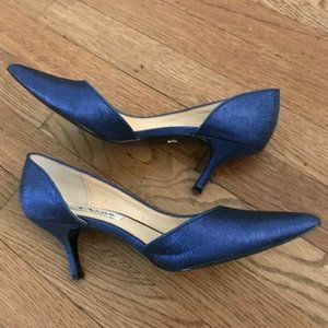 Nina Manhattan Blue Sparkle Heels